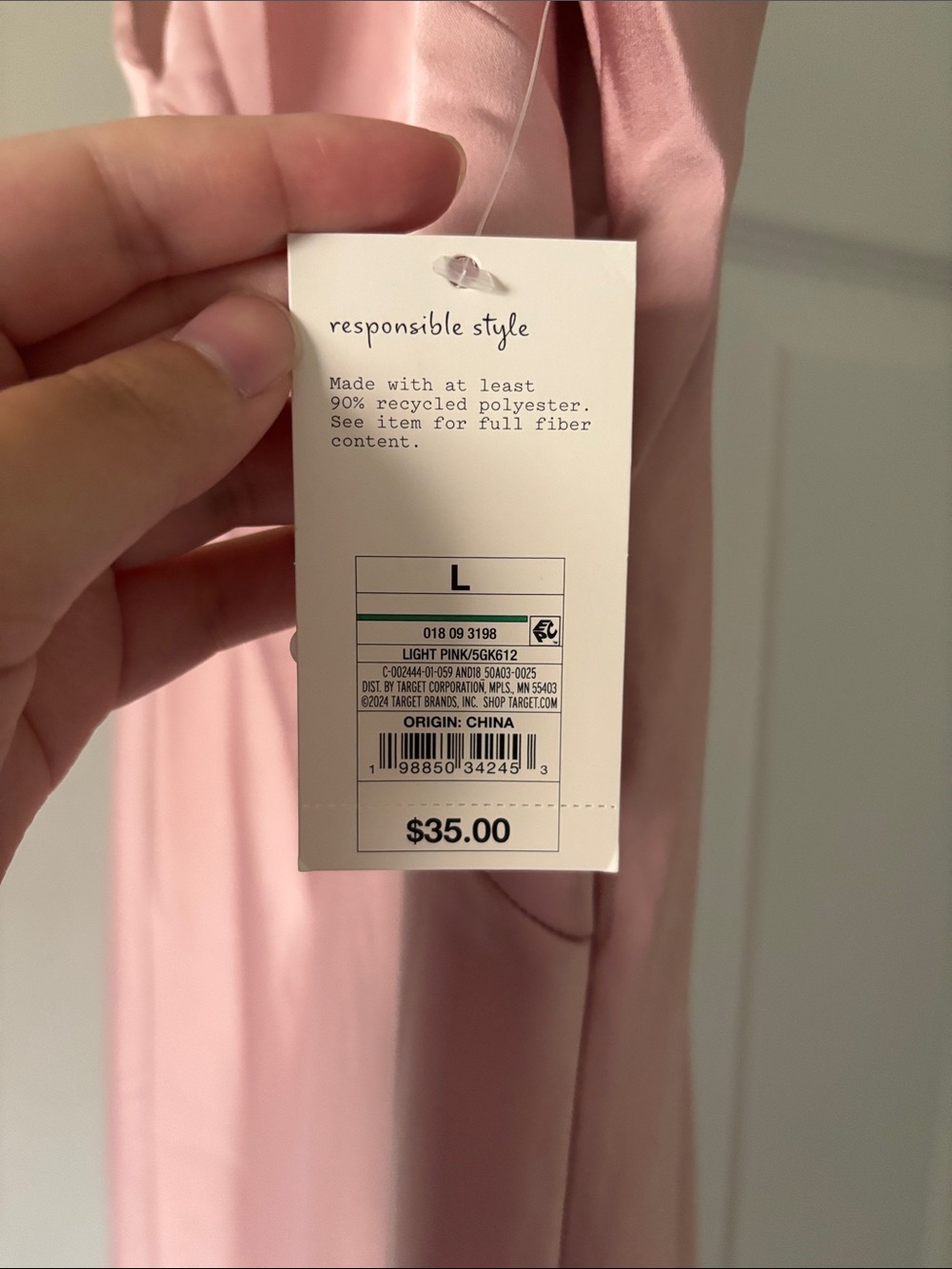 Satin V-Neck Slip Dress in Blush Pink - NWT - Picture 4 of 7